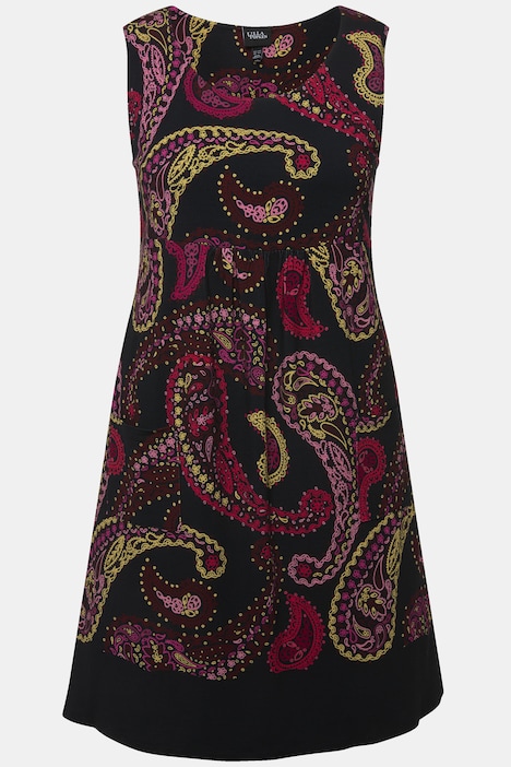 Jerseykleid, Paisleymuster, A-Linie, Rundhals, ärmellos