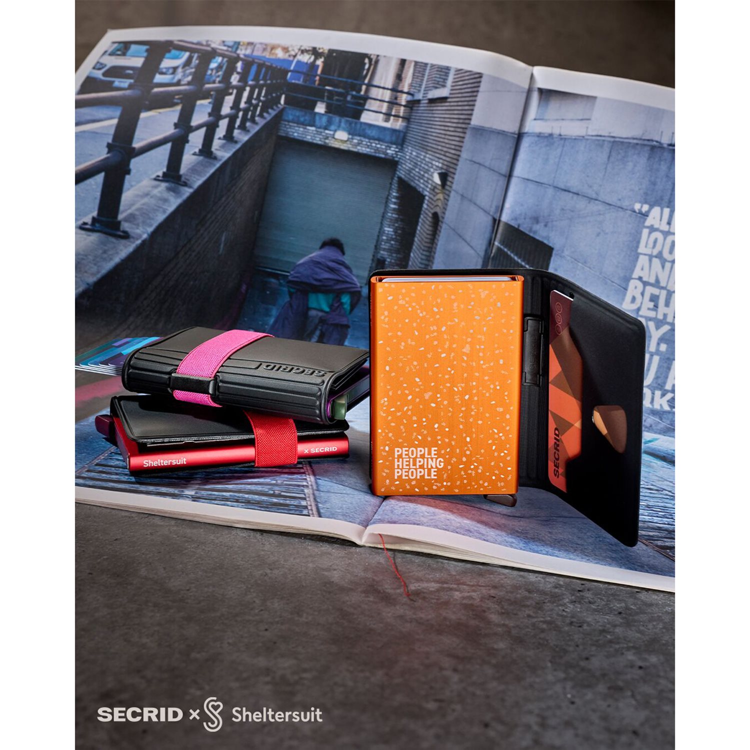Secrid x Sheltersuit Bandwallet TPU black-fuchsia