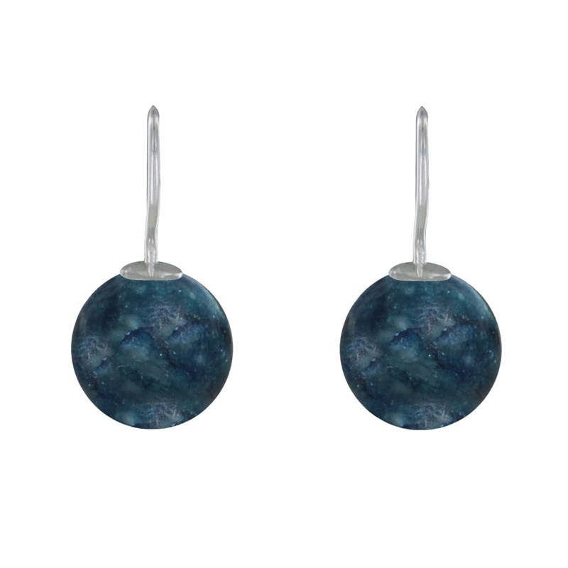 Boucles d'Oreilles Argent Billes d'Apatite
