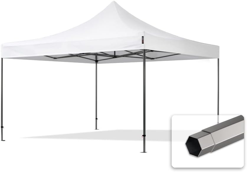 TOOLPORT Faltzelt Partyzelt 4x4m - ohne Seitenteile Premium Dach Faltpavillon Pavillon Creme