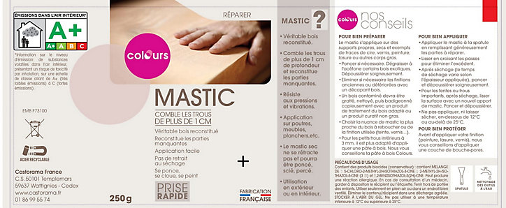 Mastic bois chêne moyen Colours 250g