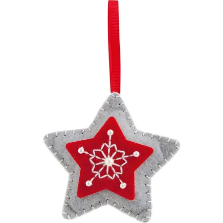 Folia Filz Nähset für Kinder-Mini Filzinie, Anhänger Stern, 9 teilig