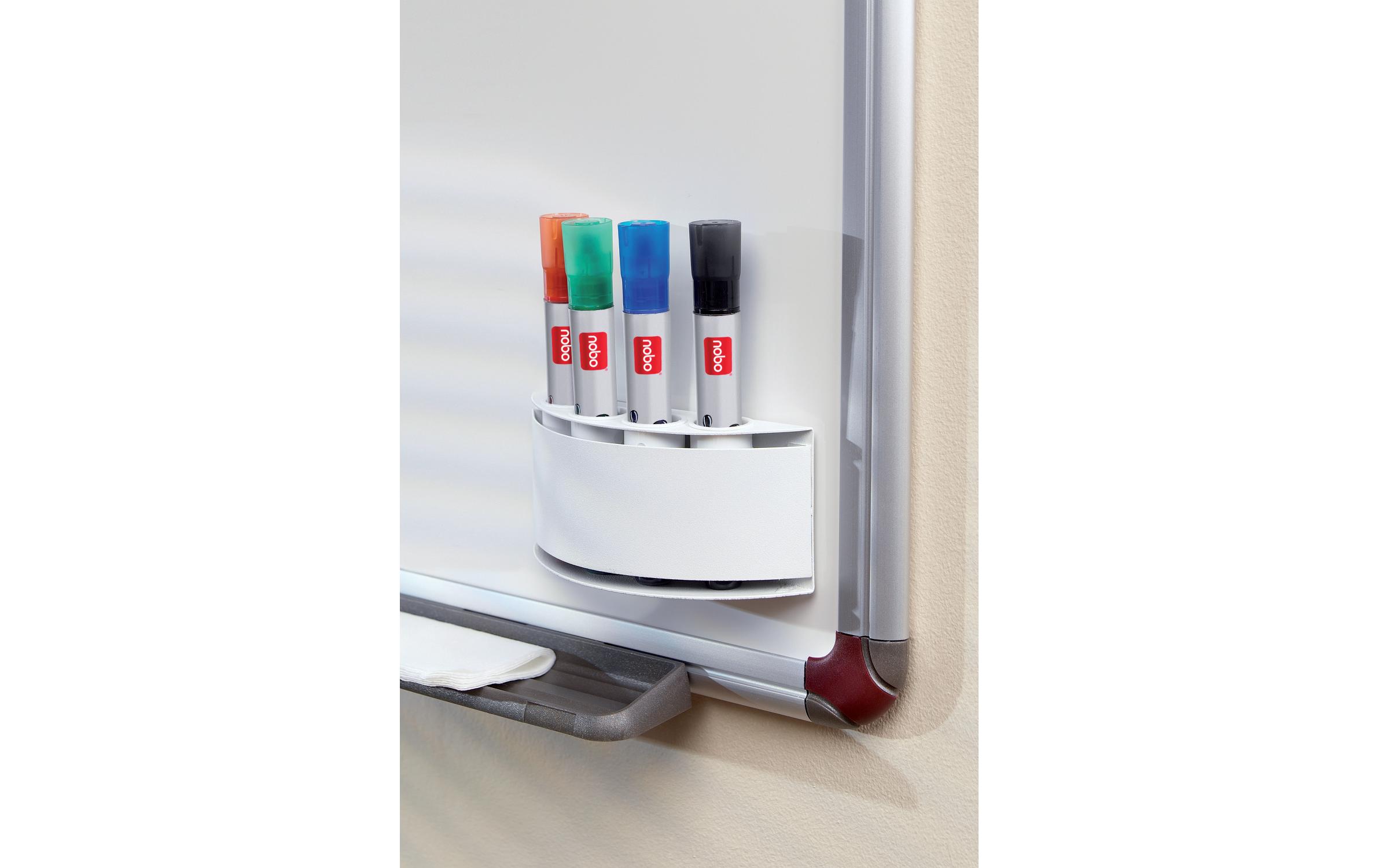 Stiftehalter magnethaftend, für Whiteboard-Marker WeissFür die Aufbewahrung von bis zu 4 Markern
