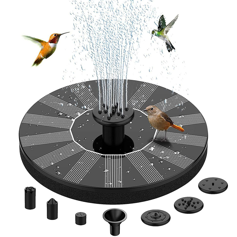 (Ø16cm) Schwimmender Solar Springbrunnen Vogel Bad Gartenteich Fontäne