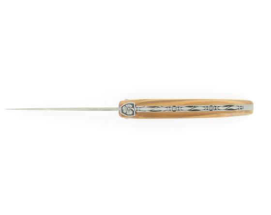 Laguiole 12 cm- Trèfle - Olivier Plein Manche Couteau de poche par Laguiole en Aubrac