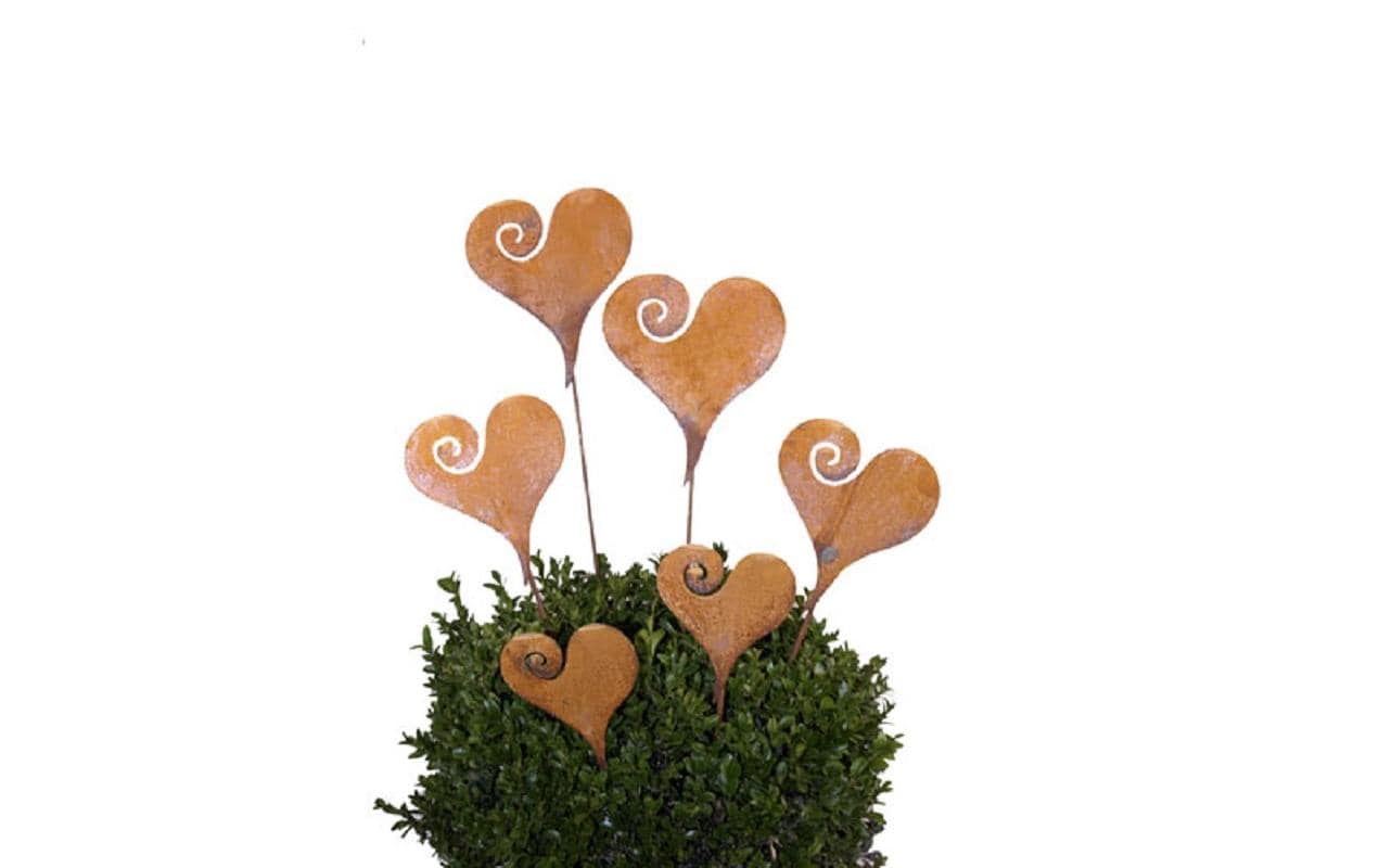 Gartenstecker Herz Curl Stecker, 50 cmGartendeko zum Stecken