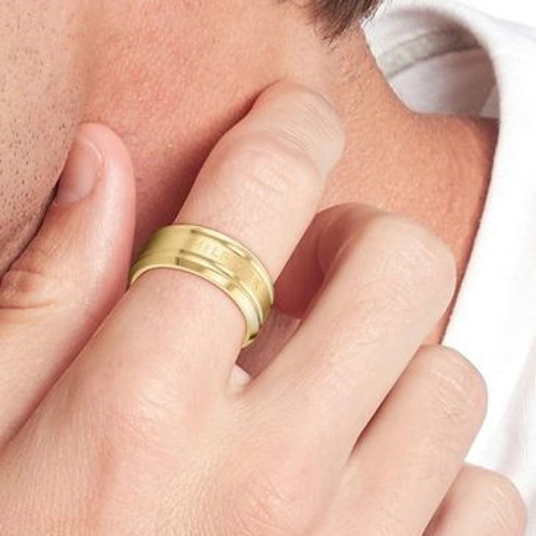 Tommy Hilfiger Herrenring Iconig Stripes Goldig