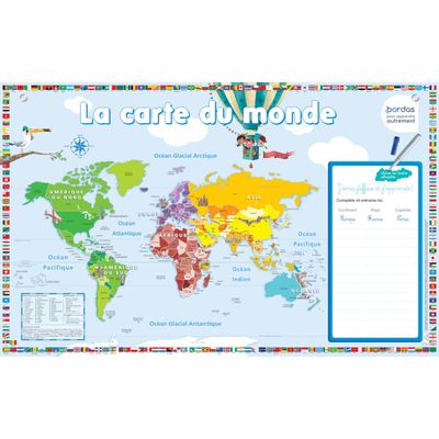 Poster effaçable : la carte du monde