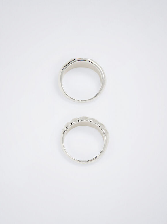 Conjunto de Anéis de Prata - Prata