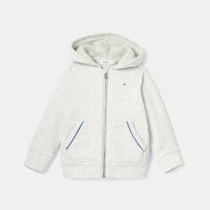 Sweat-shirt zippé à capuche blanc bébé garçon Blanc
