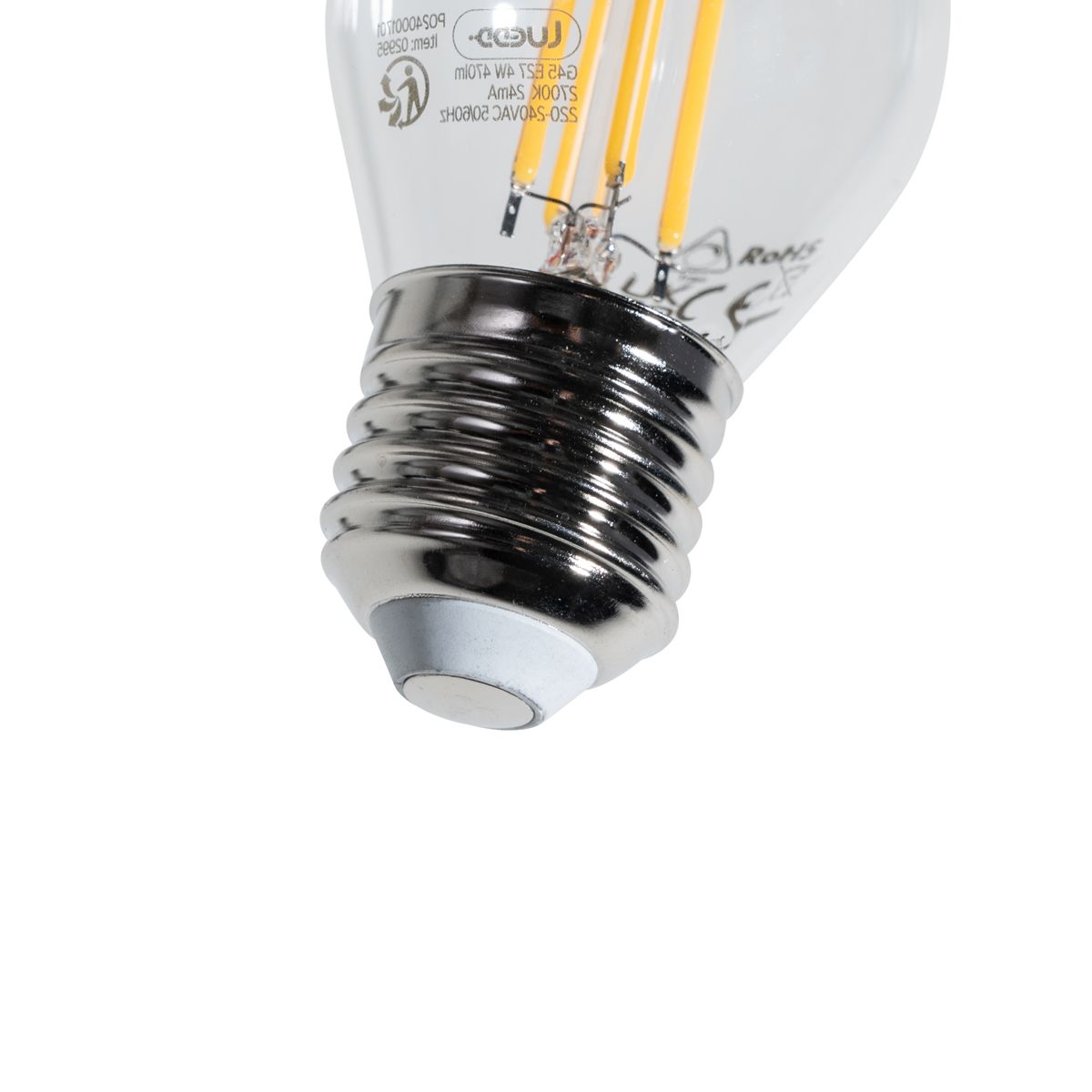 E27 dimbare LED lamp filament G45 helder 4W 470 lm 2700K