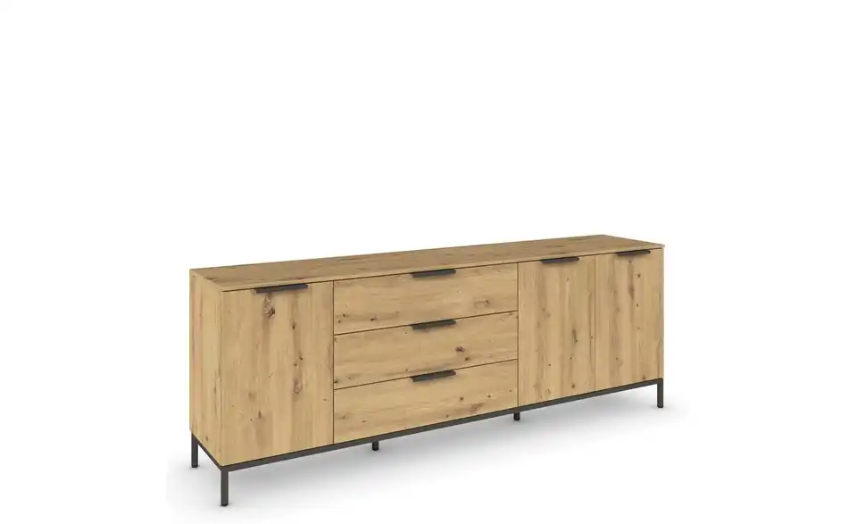 Sideboard Eiche Artisan (Nachbildung) Eiche Artisan (Nachbildung) Front: Dekor, Oberboden: Dekor Graphit