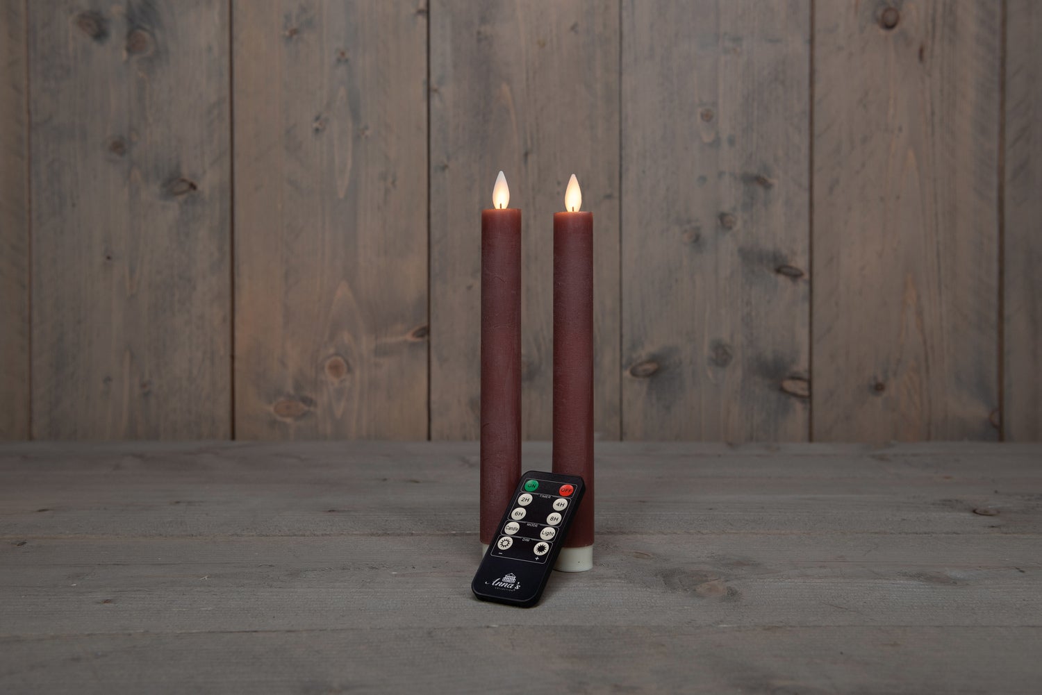 Anna's Collection LED dinerkaars roze met afstandsbediening D 2,5 H 23 cm 2 stuks