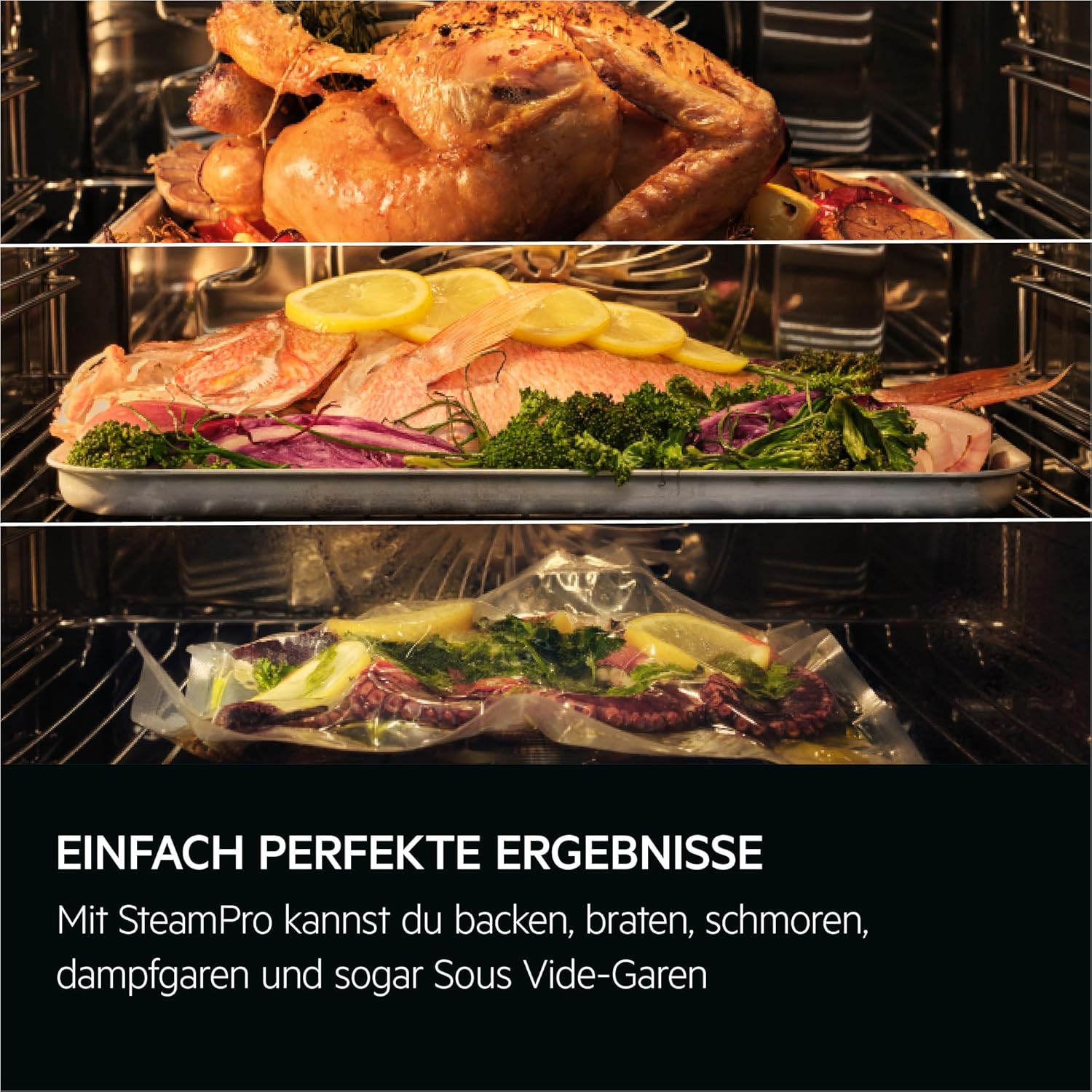 AEG Wifi Einbau-Dampfbackofen, Multidampfgarer, Serie 9 Touch-Swipe-Display XL, mit Schritt für Schritt assistiertem Kochen, Made in Germany,100% Auto-Dampf & SousVide, App-Rezepte, TP9SB82WAB