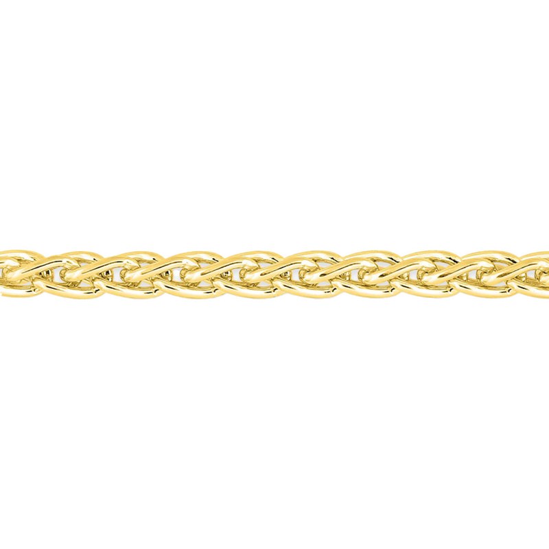 Bracelet mixte 18 cm - Maille Spiga - Or 18 Carats - Largeur 2.4 mm