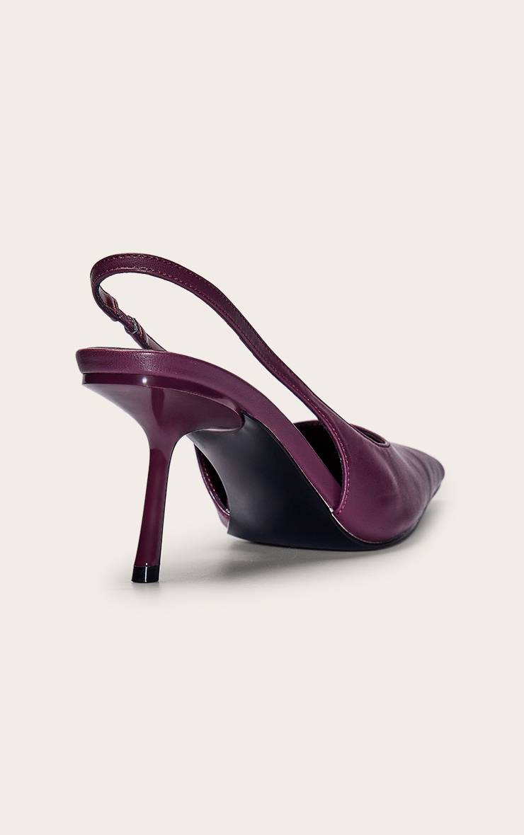 Chocolate Plum Escarpins À Bride Arrière En Cuir Verni Effet Croco
