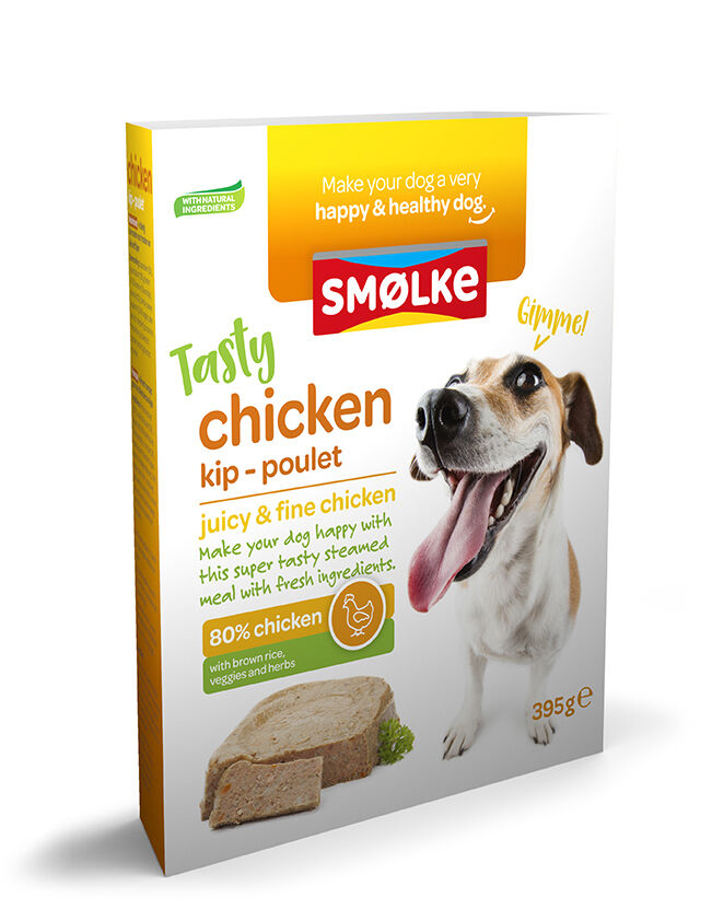 Smölke Kip Vers Gestoomd - Hondenvoer - 395 Gram - kip
