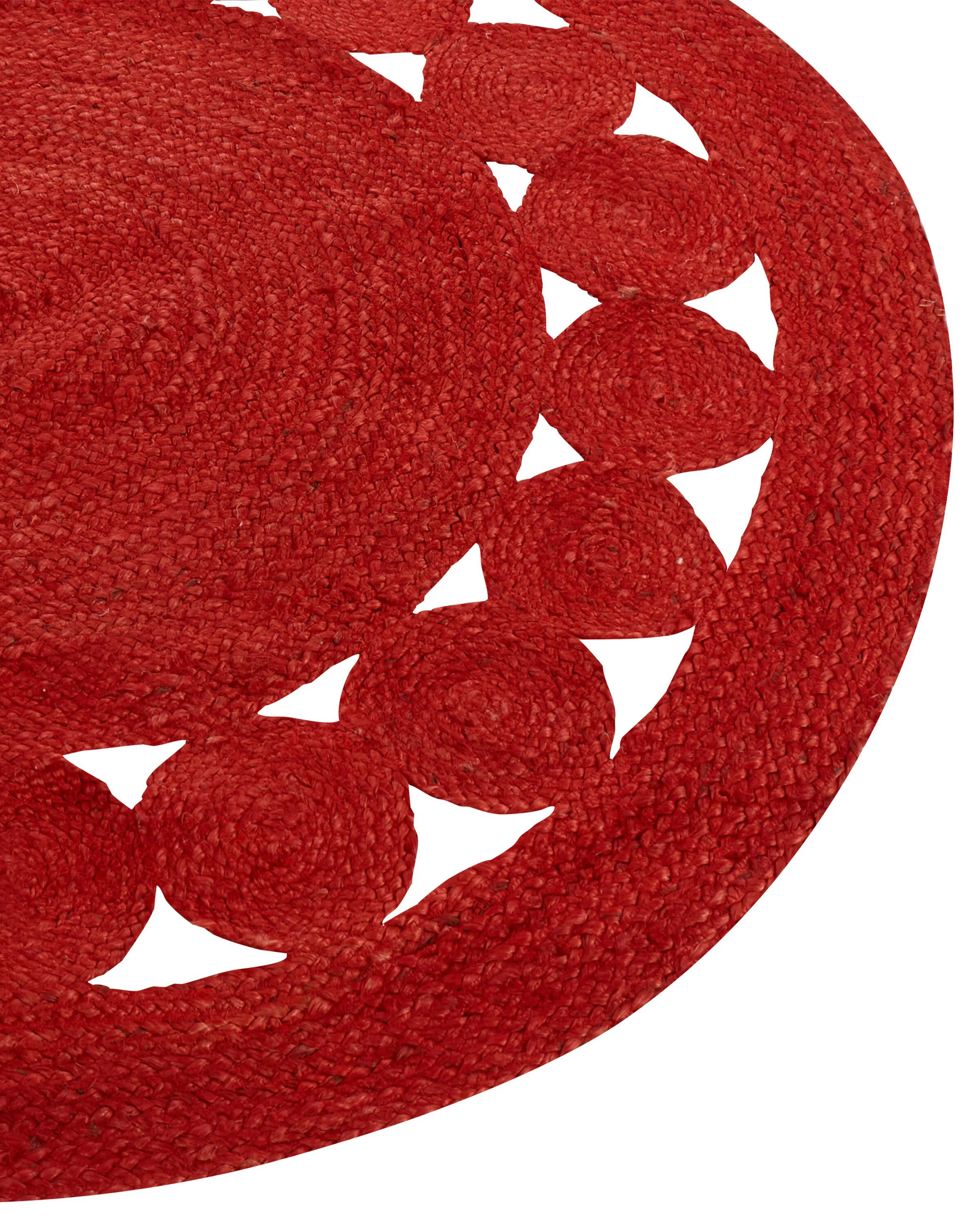 Vloerkleed KOYUNLU Rood ø 120 cm Jute
