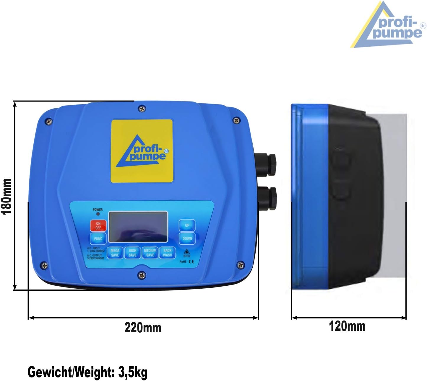 INVERTER-POOL-PUMPENSTEUERUNG 4-1,5KW verkabelt DRUCKSCHALTER Druckwächter Automatic-Controller Durchflusswächter Pumpendruckschalter für Pool Pumpe