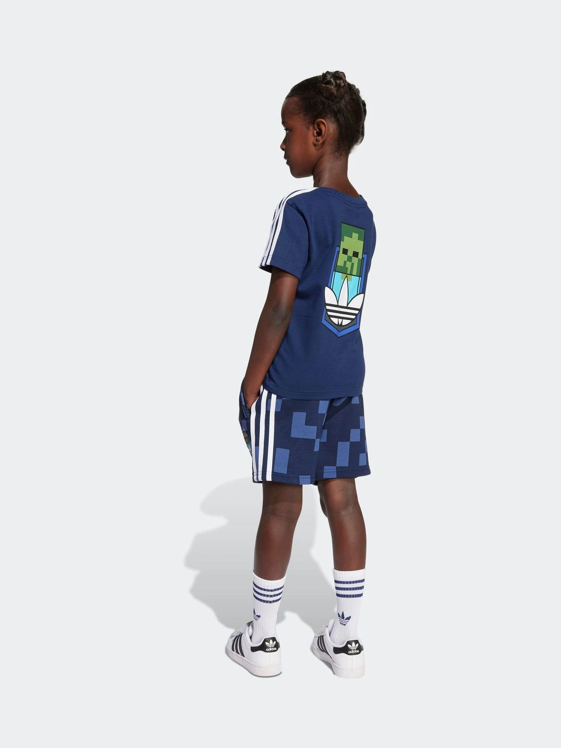 adidas Originals x Minecraft Little Kids set van T-shirt en short