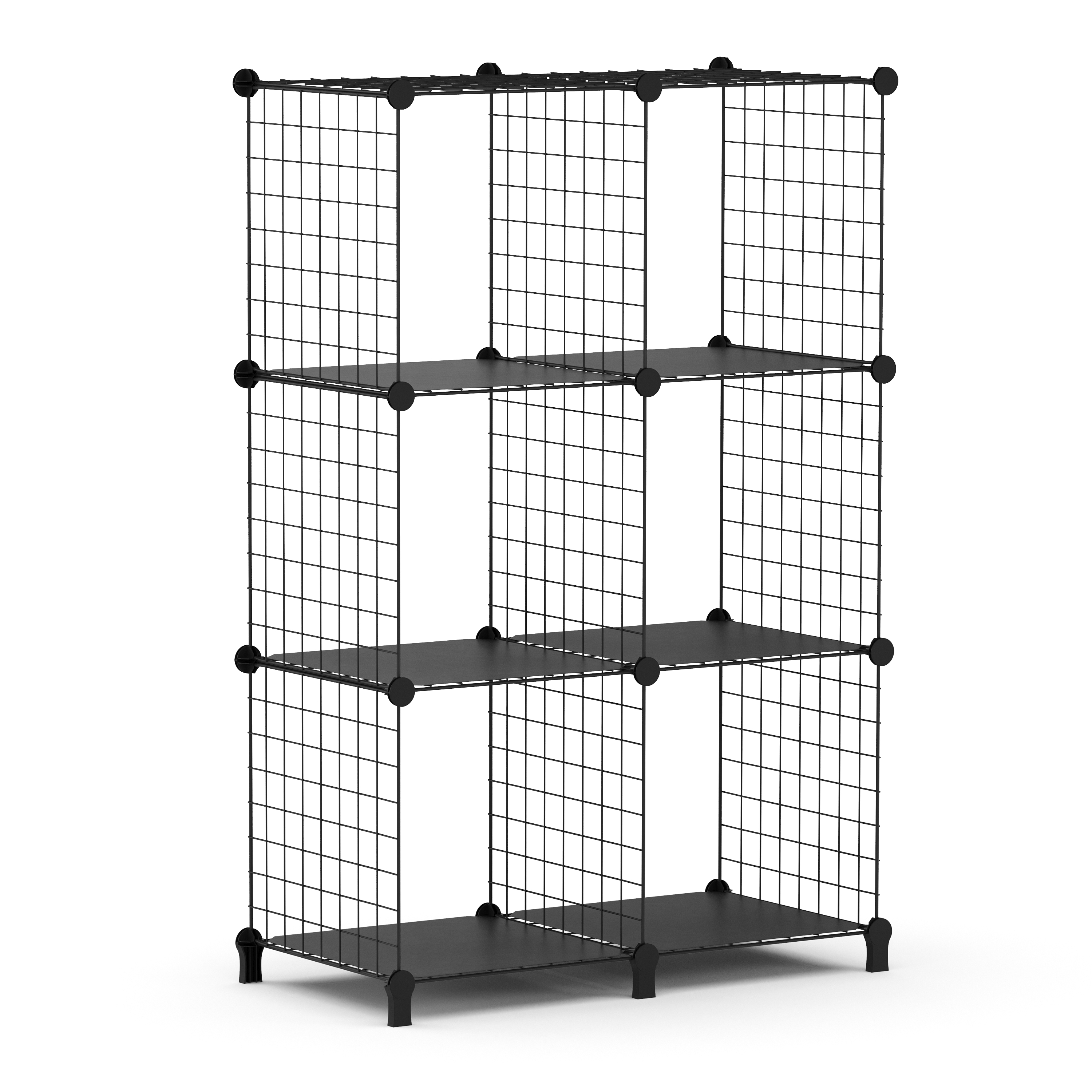 Regal Metall 6 Fächer 74 x 38 x 113 cm schwarz
