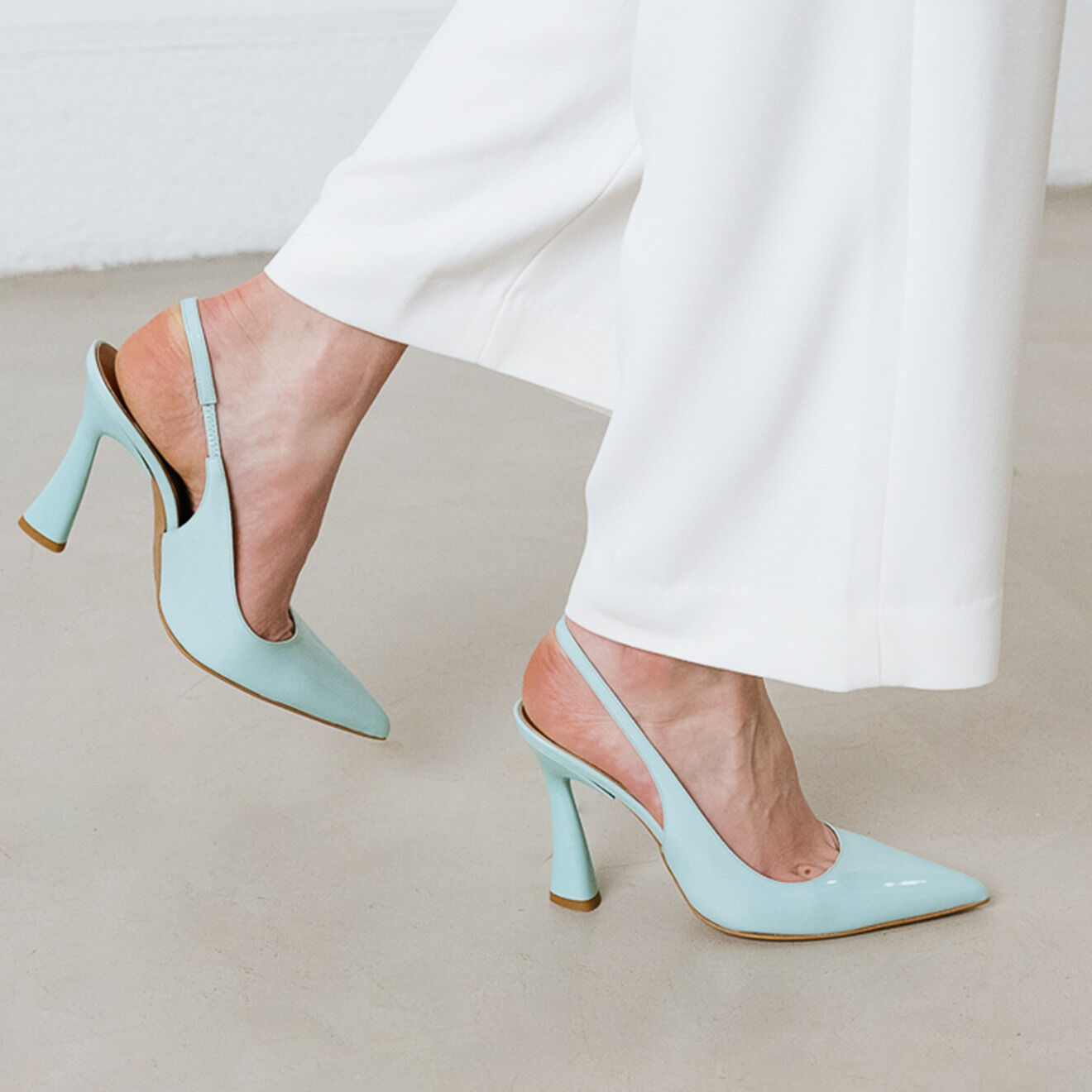 Jonak Escarpins en Cuir verni Dressy turquoise clair - Talon 10 cm