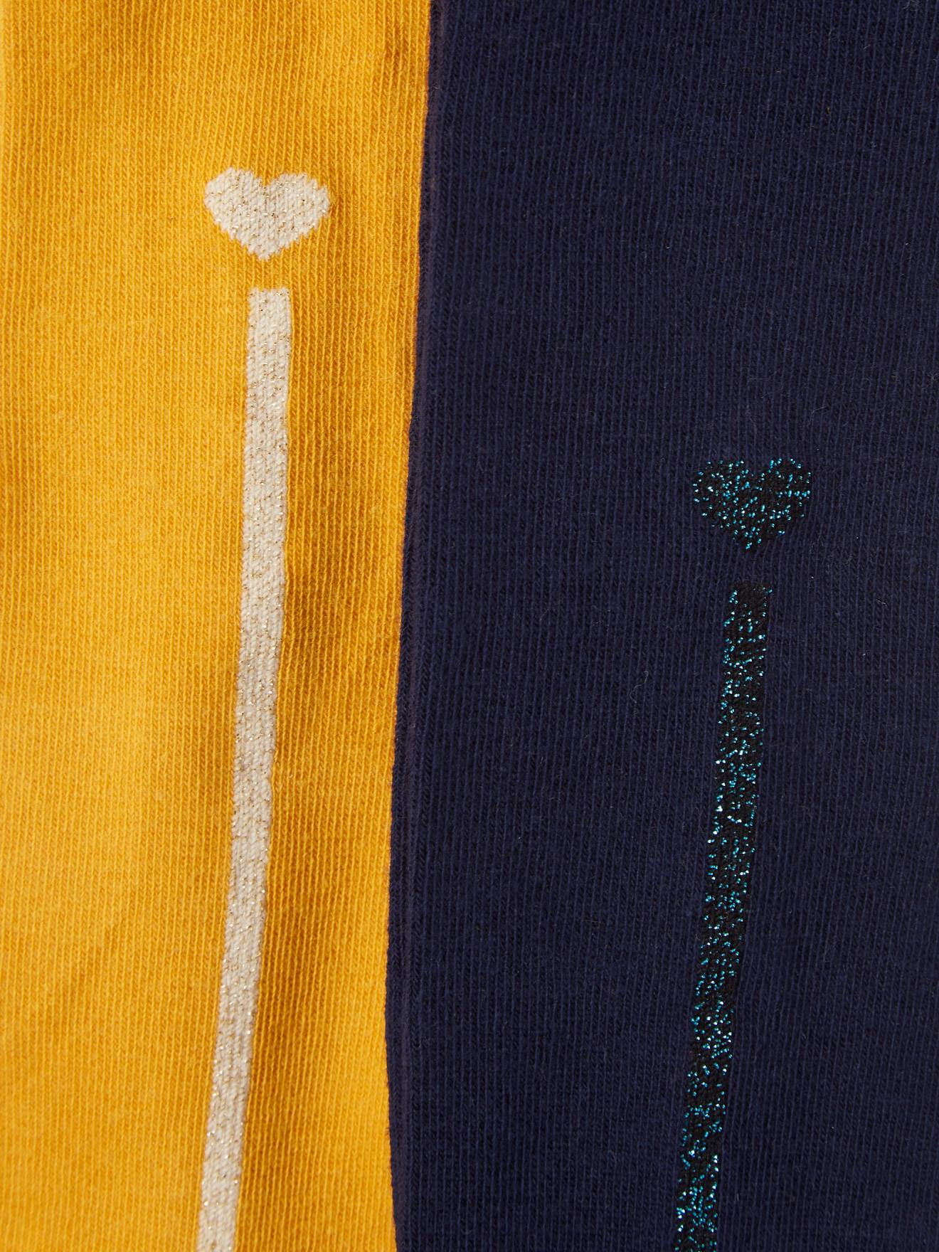 Conjunto de 2 meias-calças com faixa lurex, para meninas, bege médio, bicolor/multicoloridas.