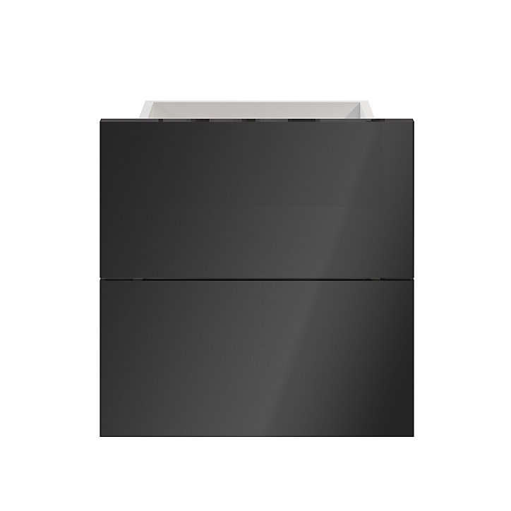 Lot de 2 tiroirs anthracite brillant GoodHome Atomia H. 18,5 x L. 37,2 x P. 30 cm