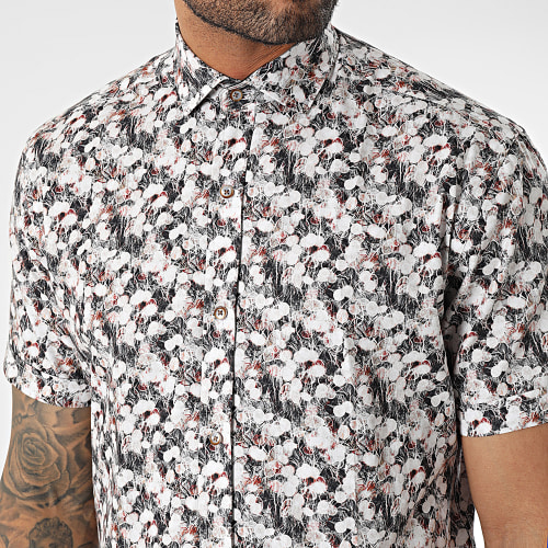 Chemise Manches Courtes Noir Blanc