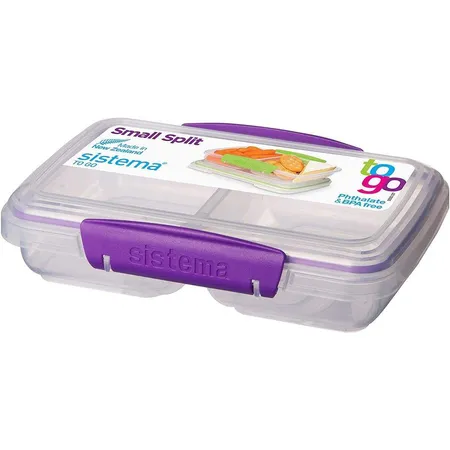 Sistema Lunchbox / Butterbrotdose, in 2 Sektionen unterteilt, 350 ml, 1 Stück, farblich sortiert