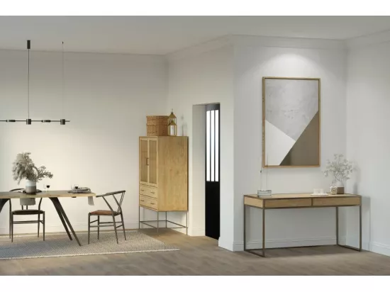 Bloc Porte Atelier Noir H204 X L83 Poussant Gauche Côtes Tableau Gd Menuiseries
