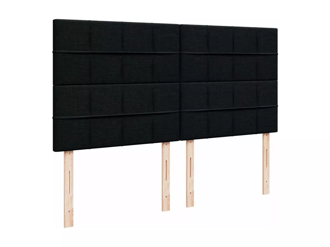 Sommier à lattes de lit avec matelas Noir 180x200 cm Tissu