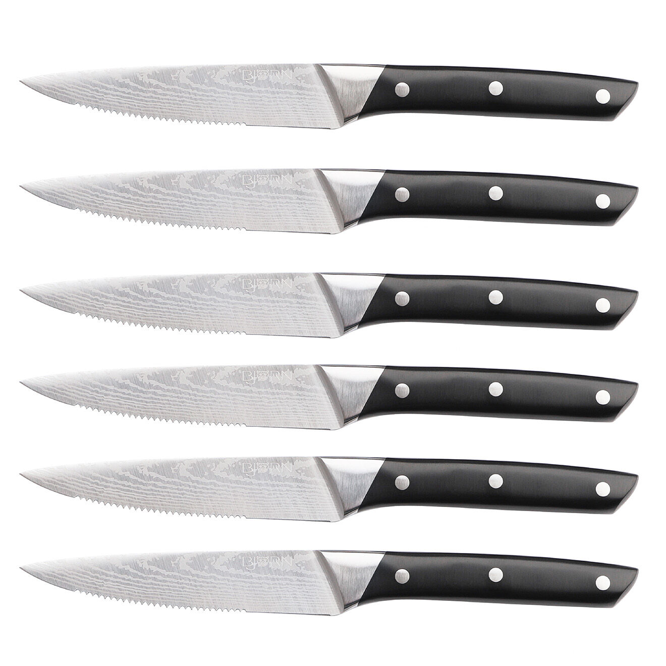 Bjorn 6 Couteaux à steak Erling inox mat - 26x3x1 cm