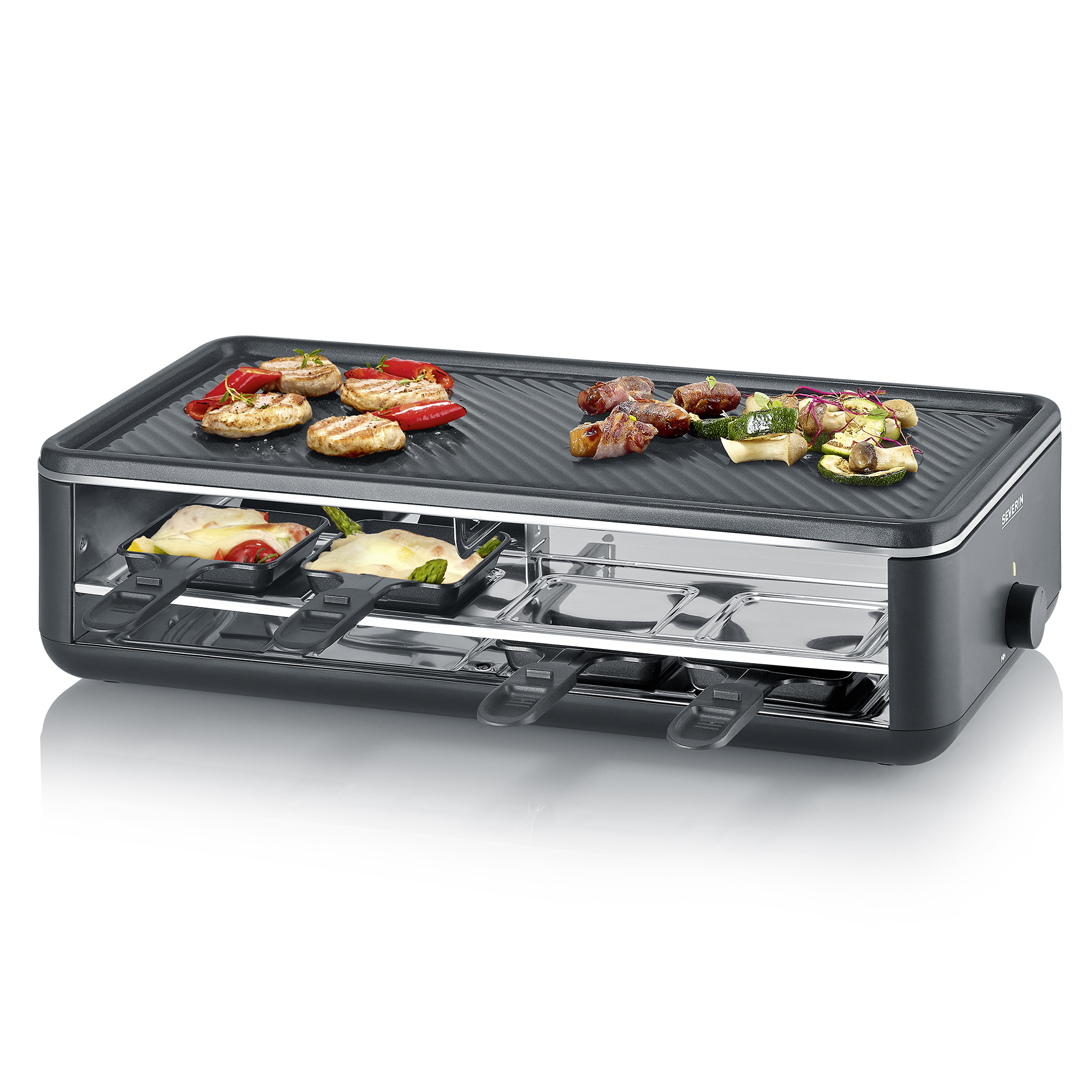 SEVERIN Raclette RG 2365 - schwarz - 8 Pfännchen