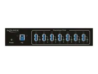 Delock External Industry Hub 7 x USB 3.0 Type-A with 15 kV ESD protection - Hub - 7 x SuperSpeed USB 3.0 - væg-monterbar - DC strøm