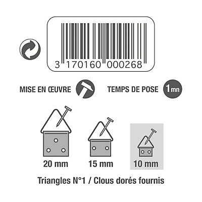 Lot de 9 triangles N°1 avec pointes.