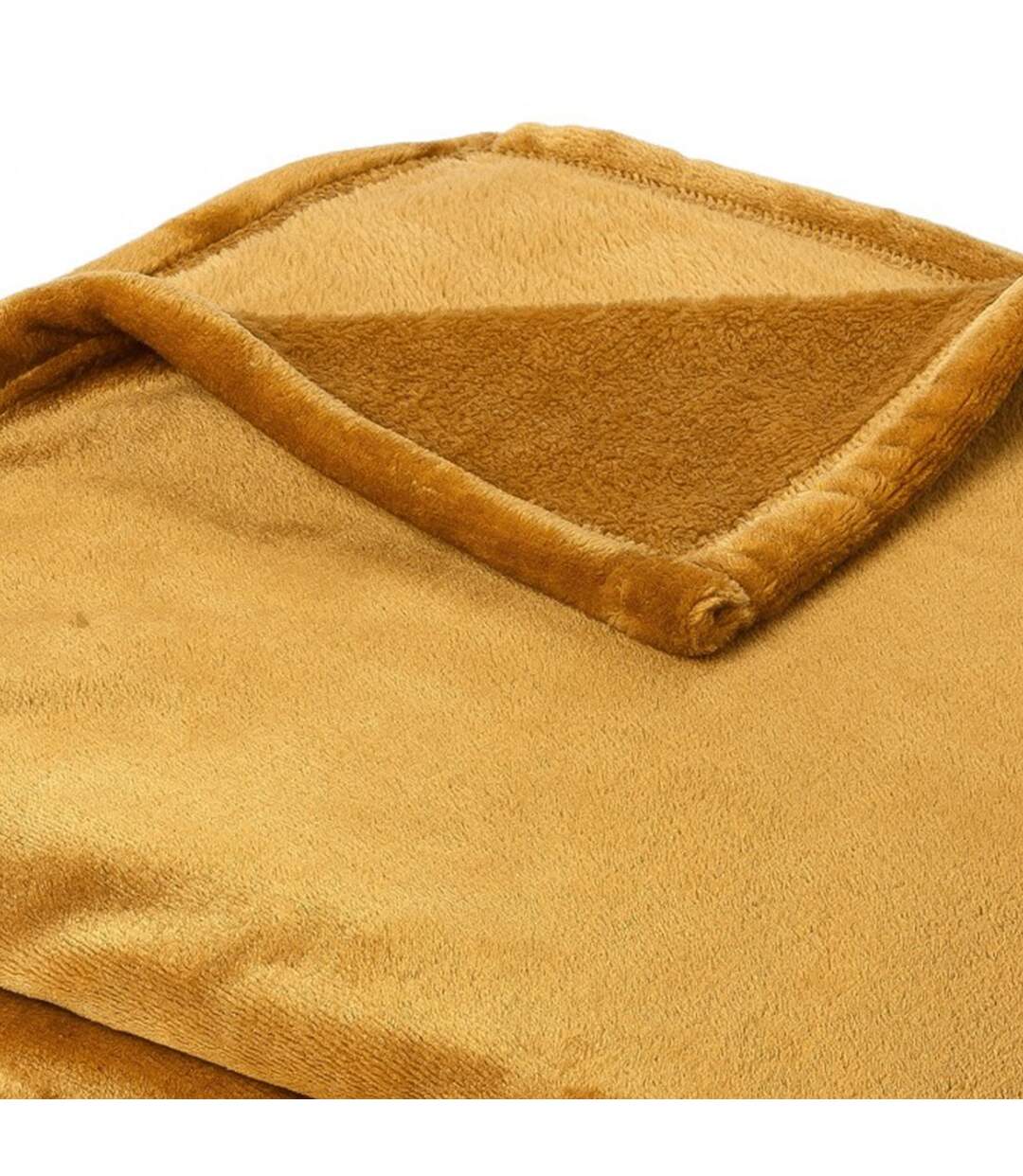 Plaid polaire 150x200 cm microvelours 100% Polyester 280g/m2 VELVET Jaune Miel