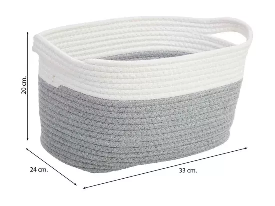 Panier en coton tressé 33x24x20