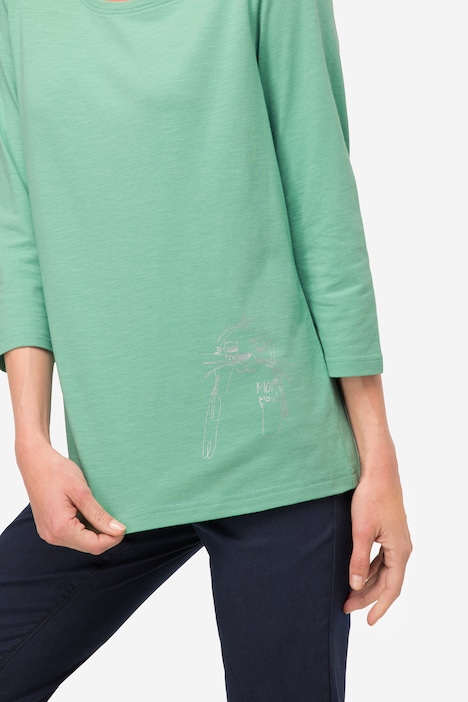 T-Shirt, Rundhals, 3/4-Ärmel, OEKO-TEX