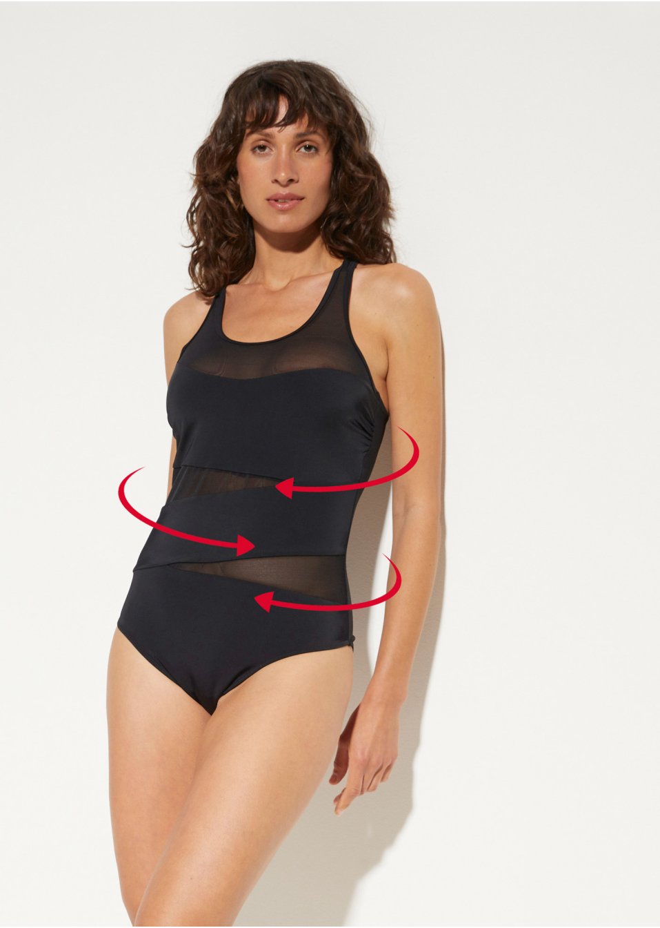 Maillot 1 pièce avec polyamide recyclé, effet sculptant léger
