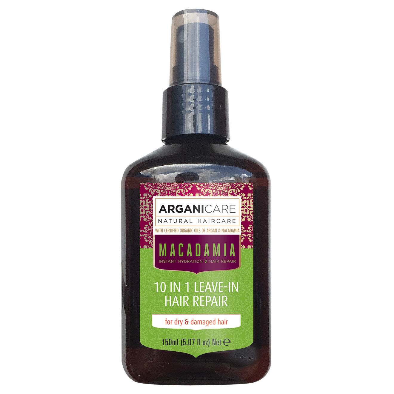 Arganicare Spray réparateur 10-en-1 sans rinçage à l'huile de Macadamia - 150 ml
