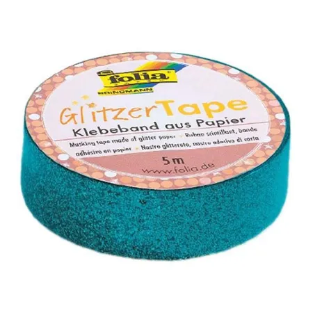 Folia Glitzer Tape türkis, ca. 5 m x 15 mm