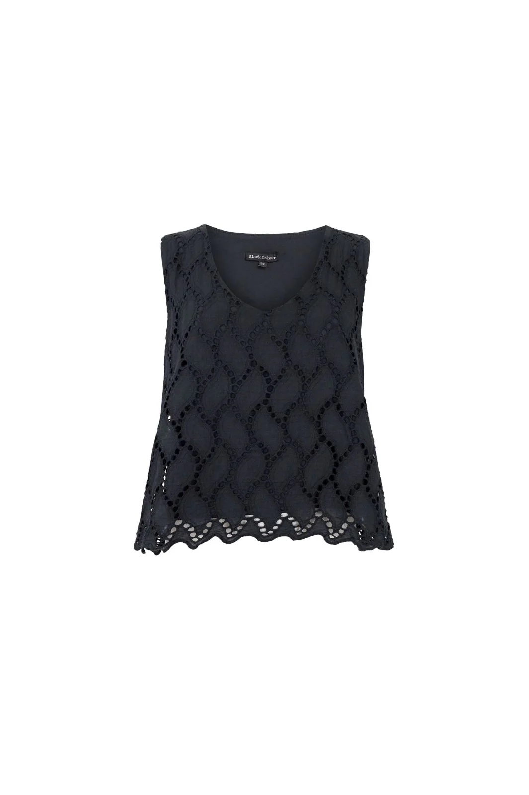 Black Colour Bcfreya Cut Out Lace Top