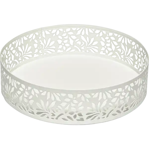 Metalltablett Blumenornament