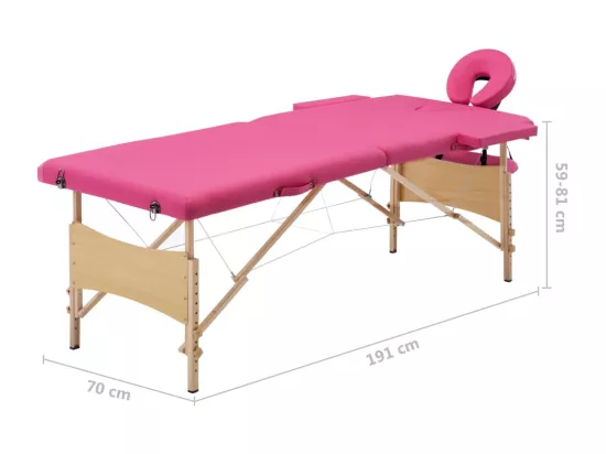 Table de massage pliable bois marron 191 x 70 x 59 cm 02_0001817