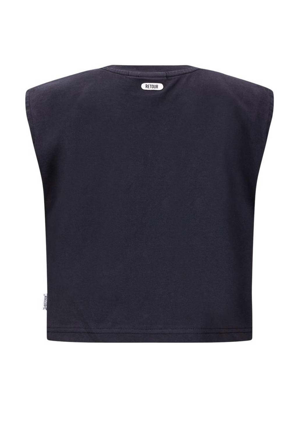 Retour Jeans T-shirt Calvina met printopdruk zwart/paars