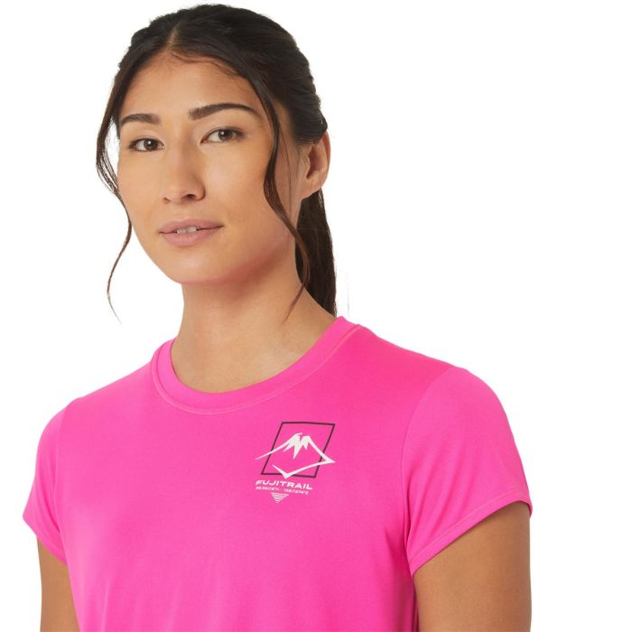 Asics Dame T-shirts FujiTrail Logo SS Top Pink