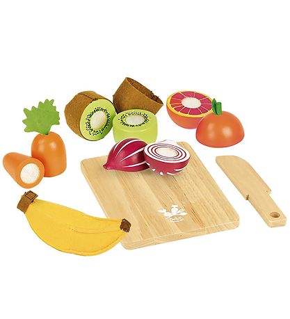 Vilac Spiellebensmittel - Obst & Gemüse m. Schneidebrett
