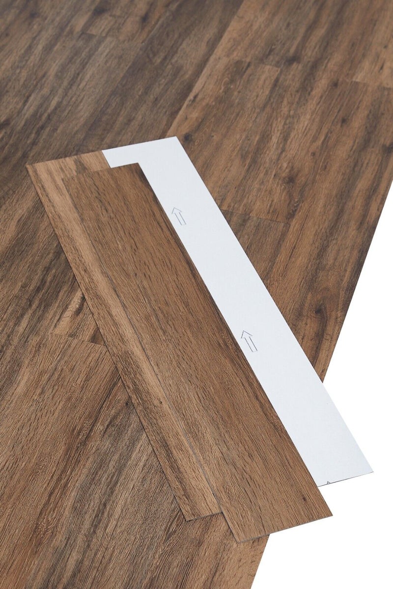 Zelfklevende designvloerplank, 15,24 cm x 91,44 cm, in rustiek bruin