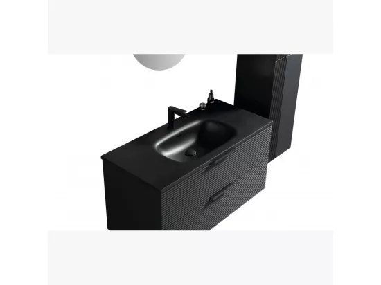 Ensemble meuble de salle de bain 120 cm noir Aqualinea
